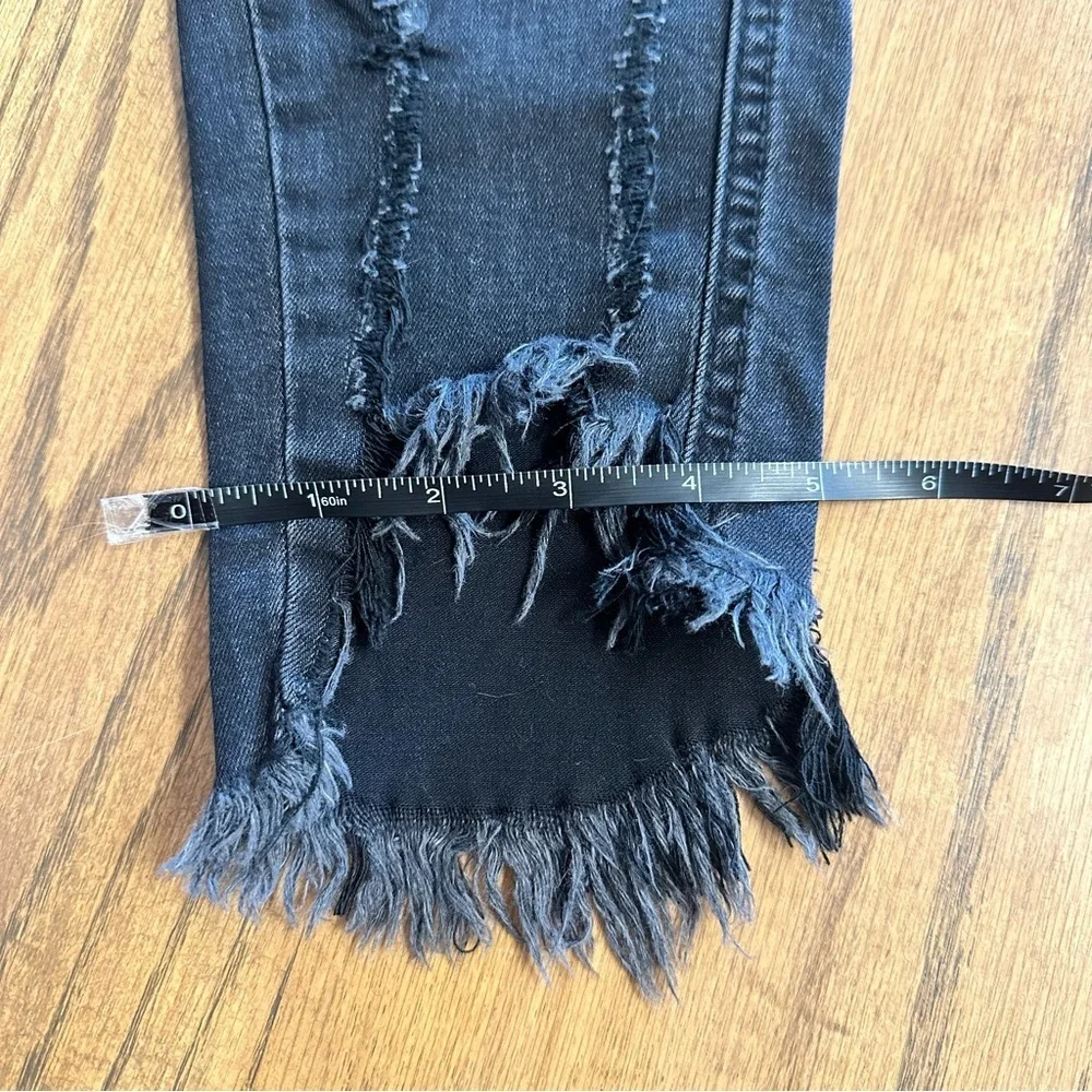 White Birch Distressed Skinny Jeans Raw Hem Black Gray Size Small - Picture 5 of 11